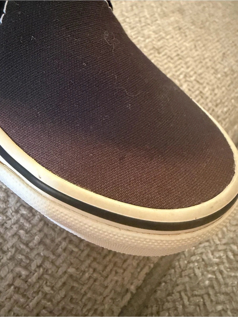 Vans Black Canvas Slip-On Shoes Size 11.5 Toddler